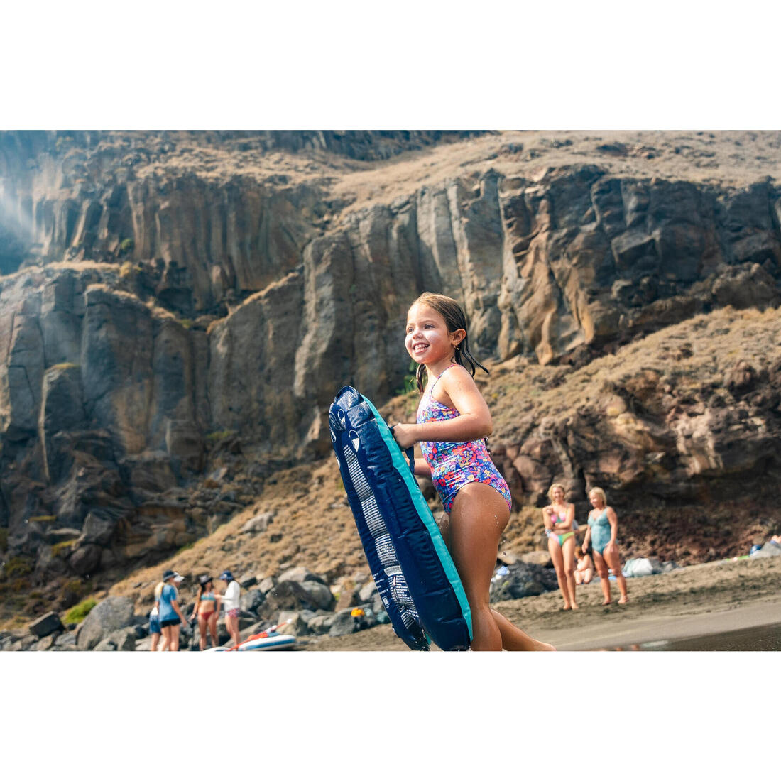 Maillot de bain 1 pièce rose pastel hanalei 100