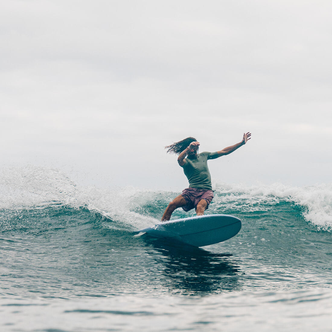 Boardshort surf 100 long surfergirl blue