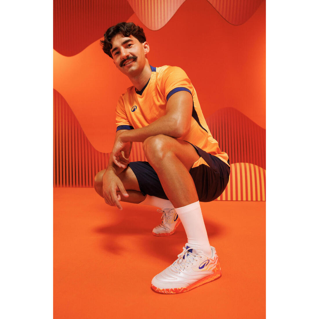 Maillot de Football CLR Adulte manches courtes Orange et Marine