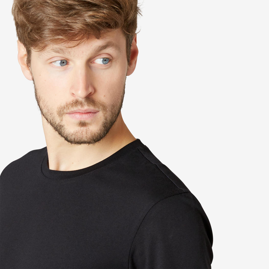 T-shirt fitness manches courtes coton extensible col rond homme rouge grenat