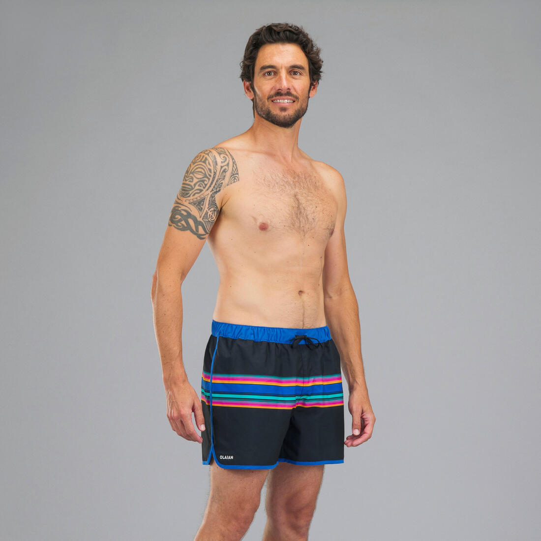 Surf boardshort court 100 SUNSTRIPE BLACK