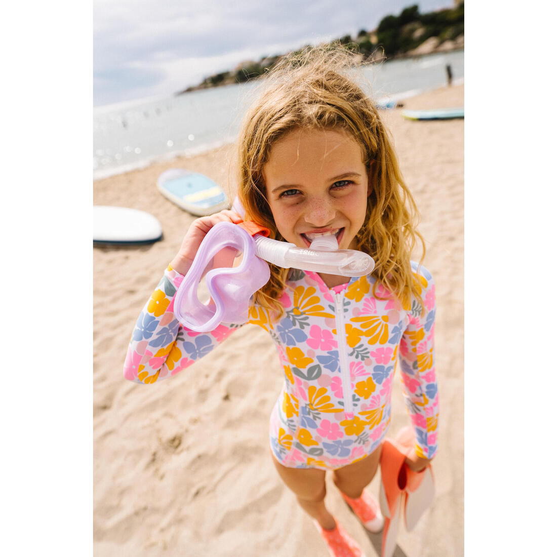 Kit plongée masque anti-buée et tuba valve snorkeling, 100 enfant