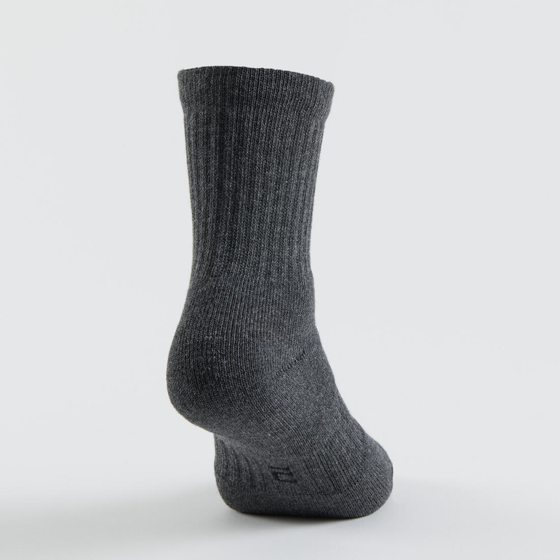 CHAUSSETTES DE SPORT ENFANT HAUTES RS 500 NOIR BLANC GRIS LOT DE 3