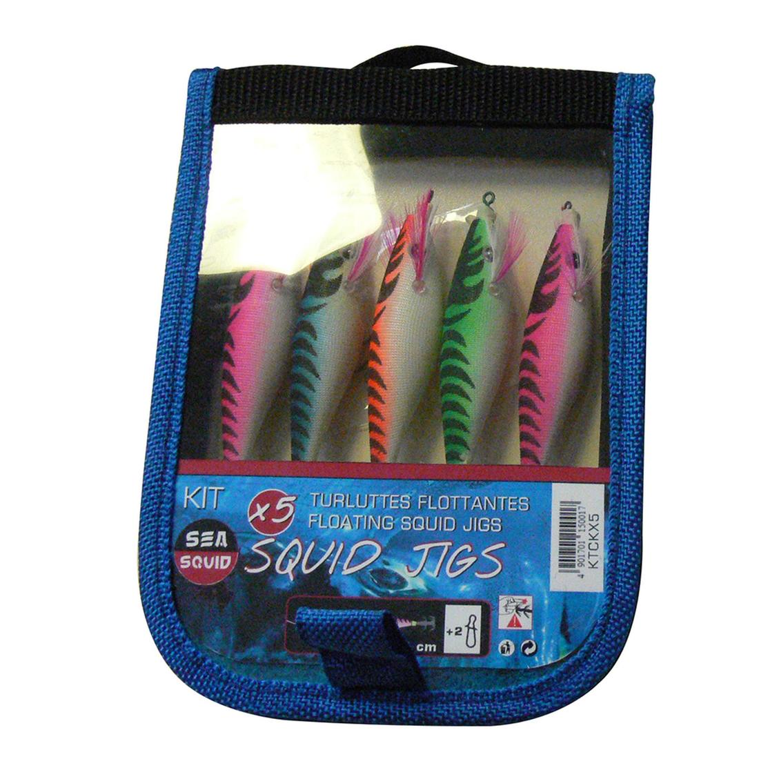 Pack turluttes Squider flottant x5 pêche des seiches/calamars