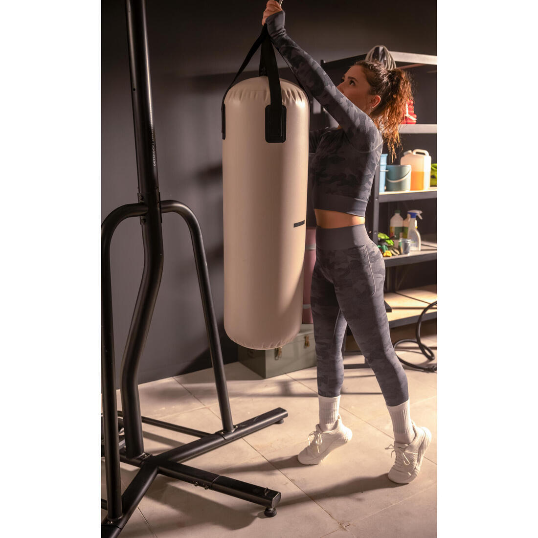 Sac de frappe adulte avec technologie Air Gel, beige et noir