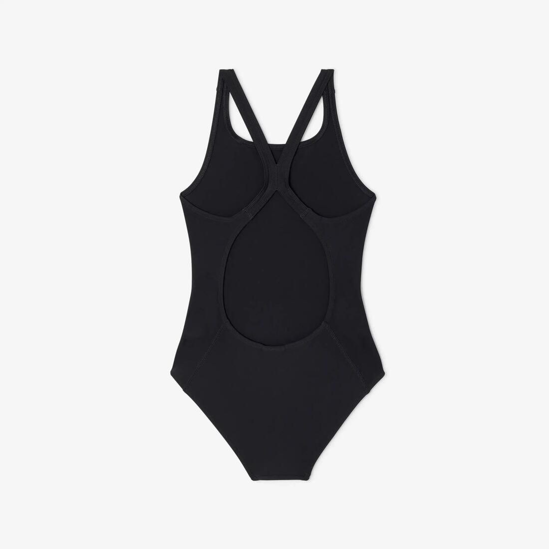 Maillot de bain 1 pièce natation fille, noir
