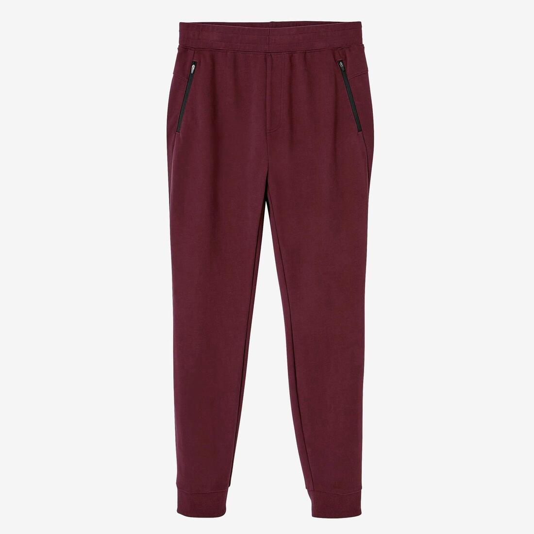 Pantalon jogging Fitness Slim Poches Zippées Gris Foncé