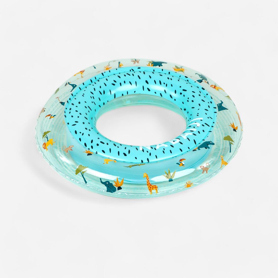 Bouée piscine gonflable 51 cm vert imprimé "PANDAS" pour enfant 3-6 ans
