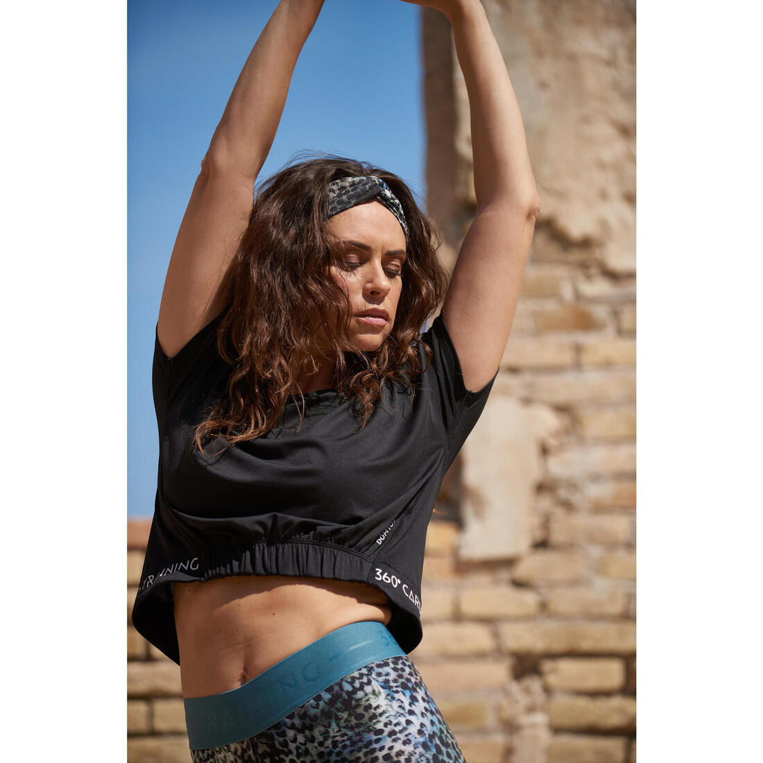 Bandeau fitness cardio training femme imprimé avec élastique