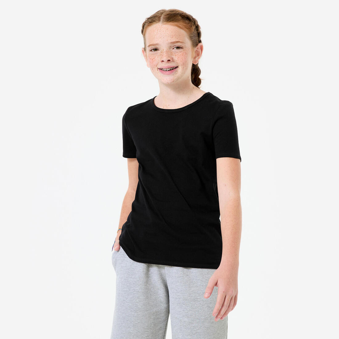 Tee-shirt basique enfant, noir