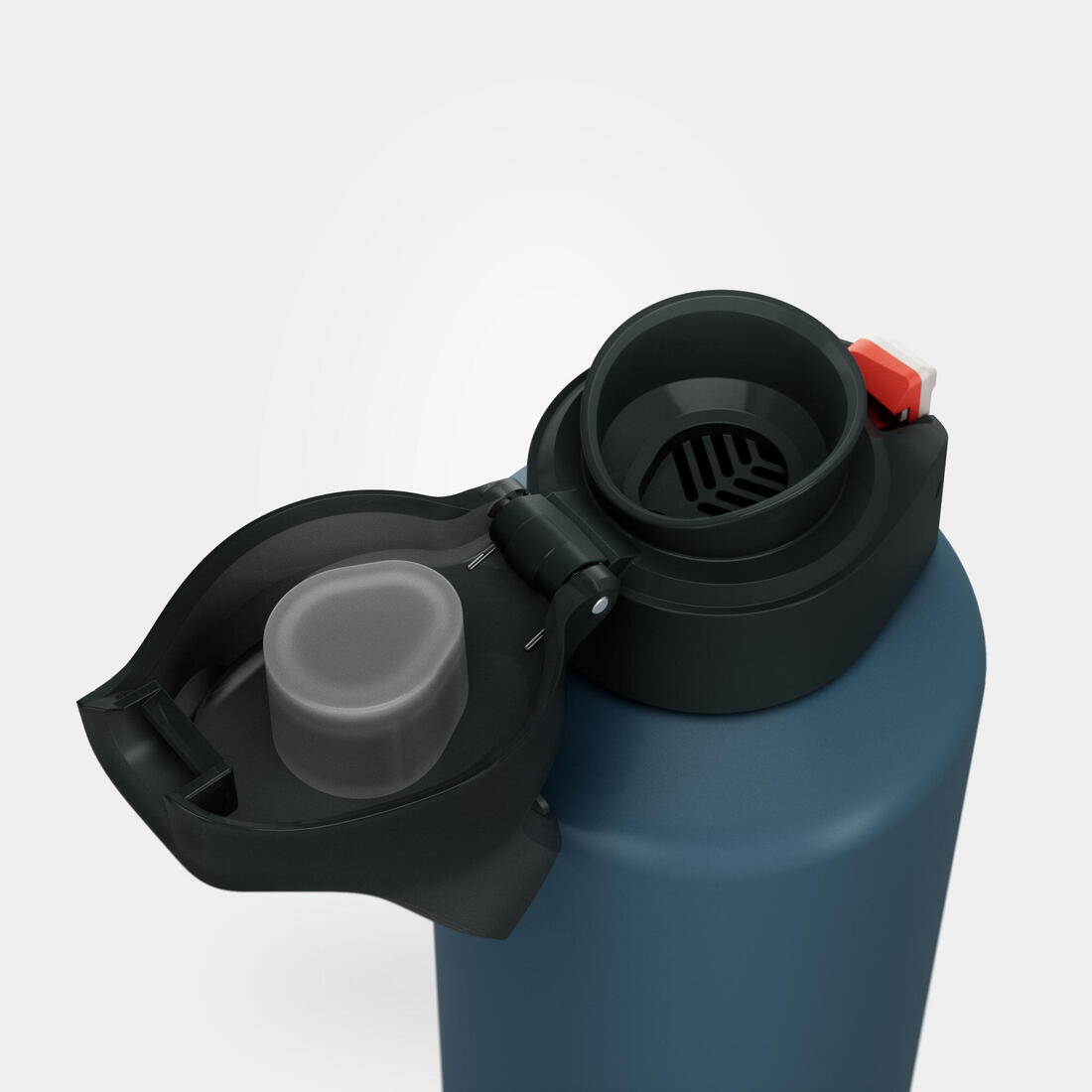 Gourde alu 1L avec bouchon instantané, composée à 100% d’alu recyclé