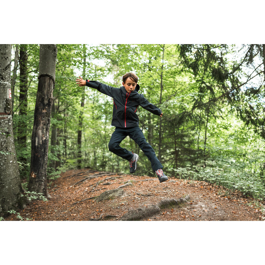 Pantalon de randonnée softshell - mh550 noir - enfant 7-15 ans