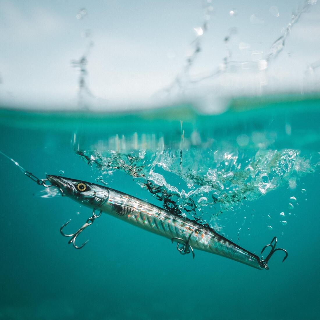 Jerkbait pêche au leurre en mer JERKUDA 170SP Blanc fluo