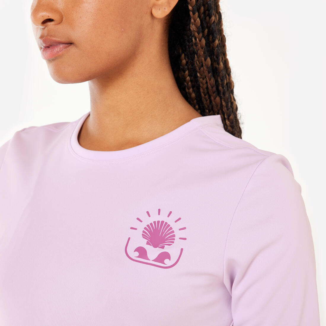 Tee shirt anti uv surf manches courtes Femme - Malou greige