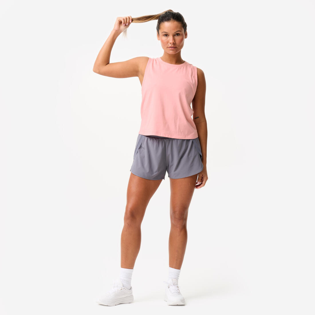 Debardeur crop top femme - parme