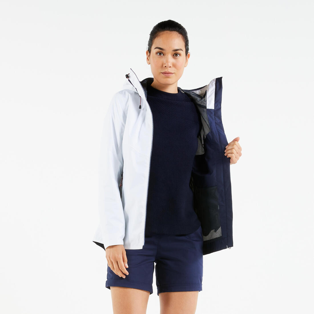 Veste imperméable de voile - veste de pluie sailing 100 femme