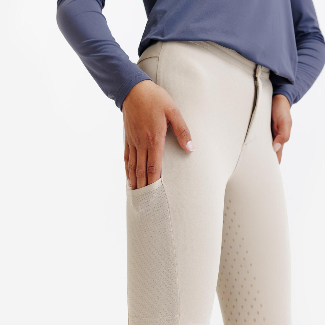Pantalon équitation full grip léger Enfant - 500 mesh