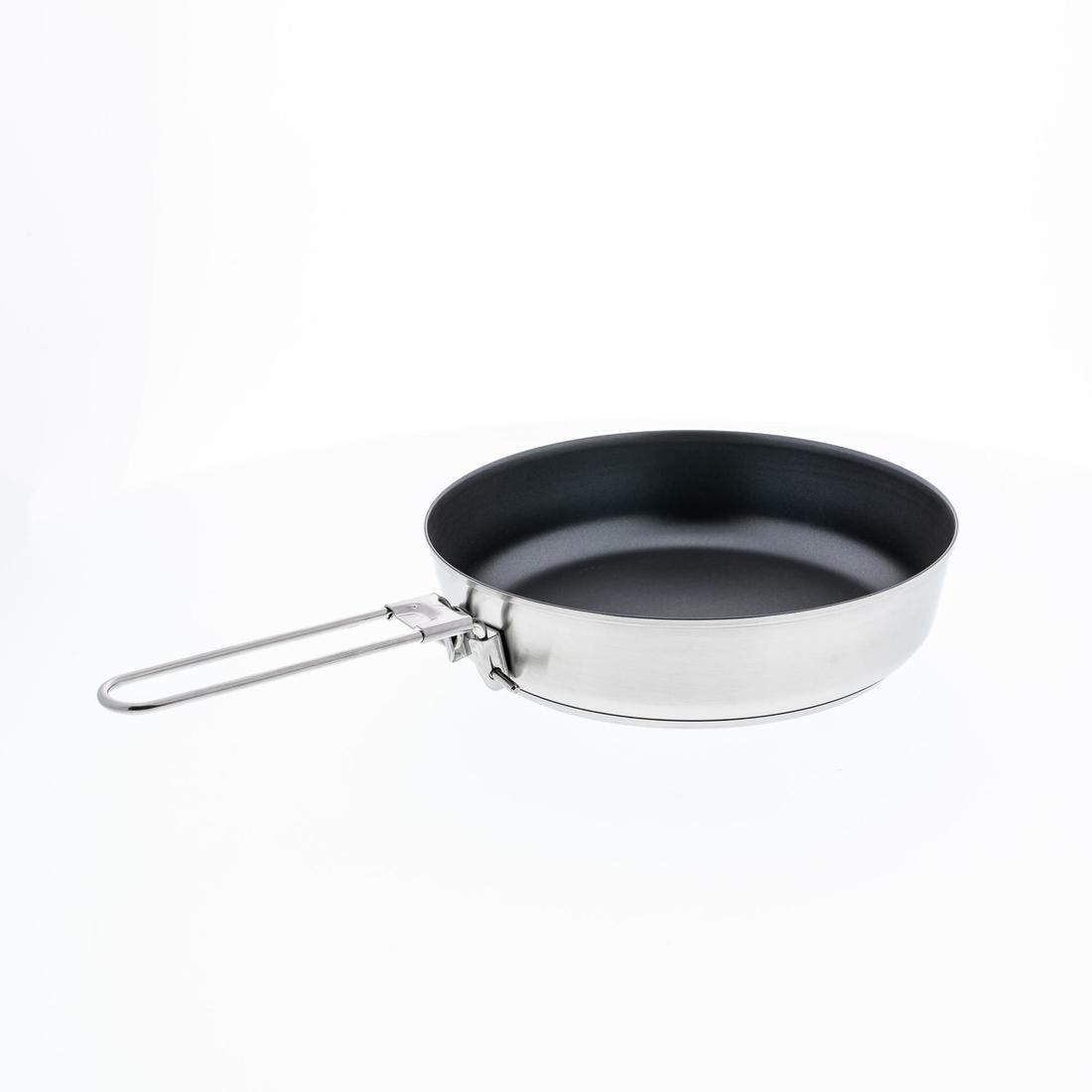 Popote 4 personnes de camping en acier inox + anti-adhésif