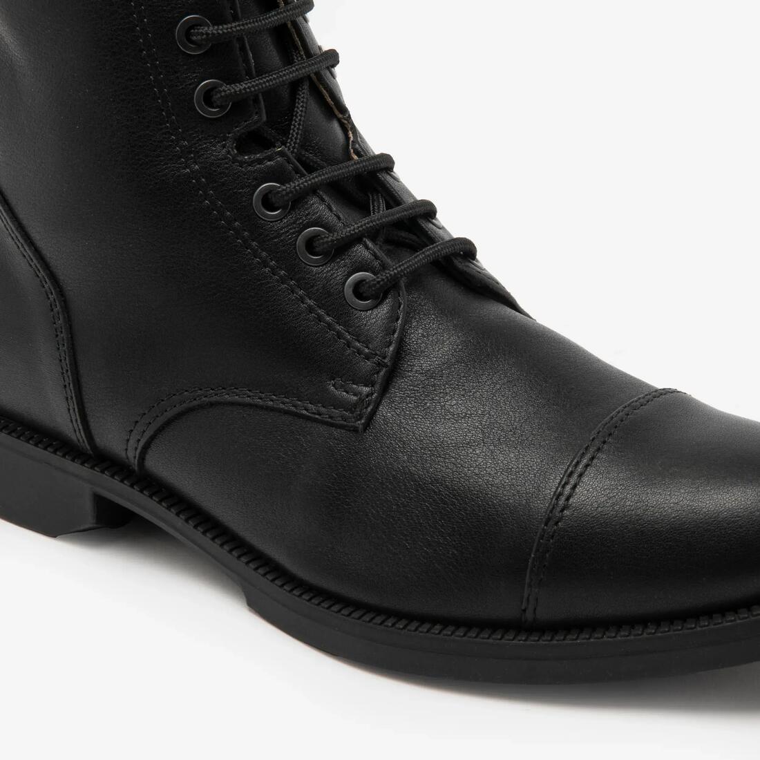 Boots équitation cuir paddock lacets Adulte - 560 noires