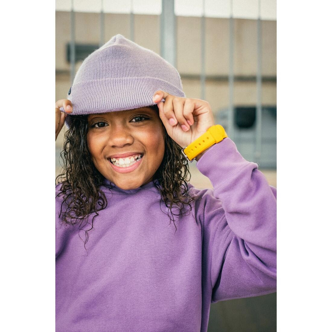 Sweat-shirt oversize violet foncé, fille