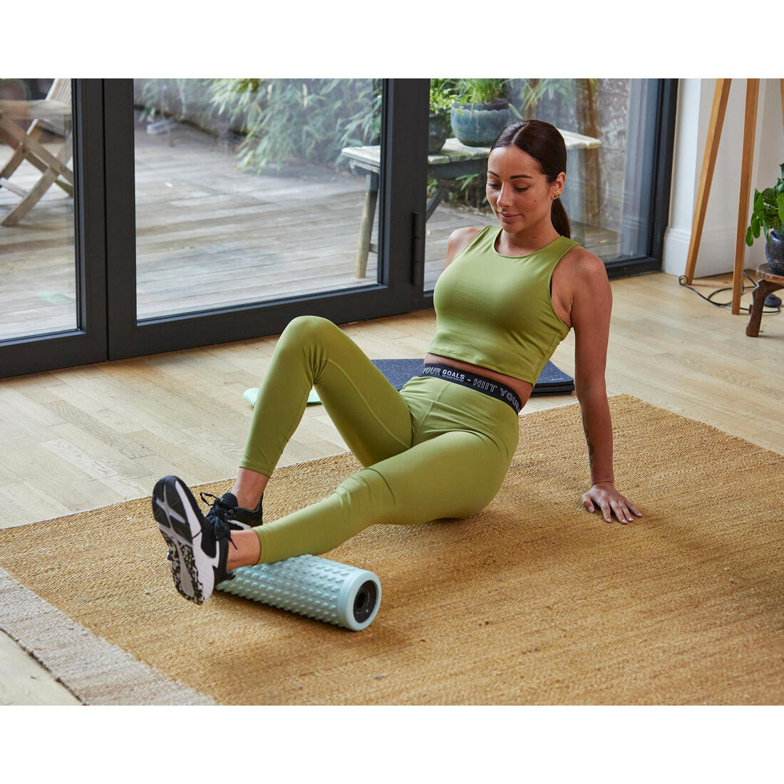 Rouleau de massage, tendre - foam roller bleu