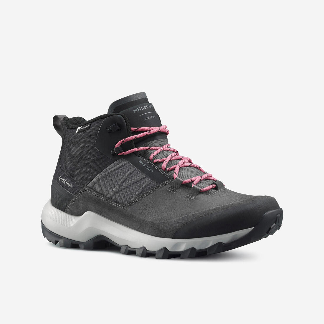 Chaussures imperméables de randonnée montagne - mh500 mid - femme