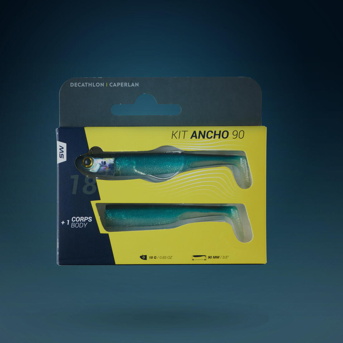 Combo leurres souples shad texan anchois ancho 90 12g ayu en mer