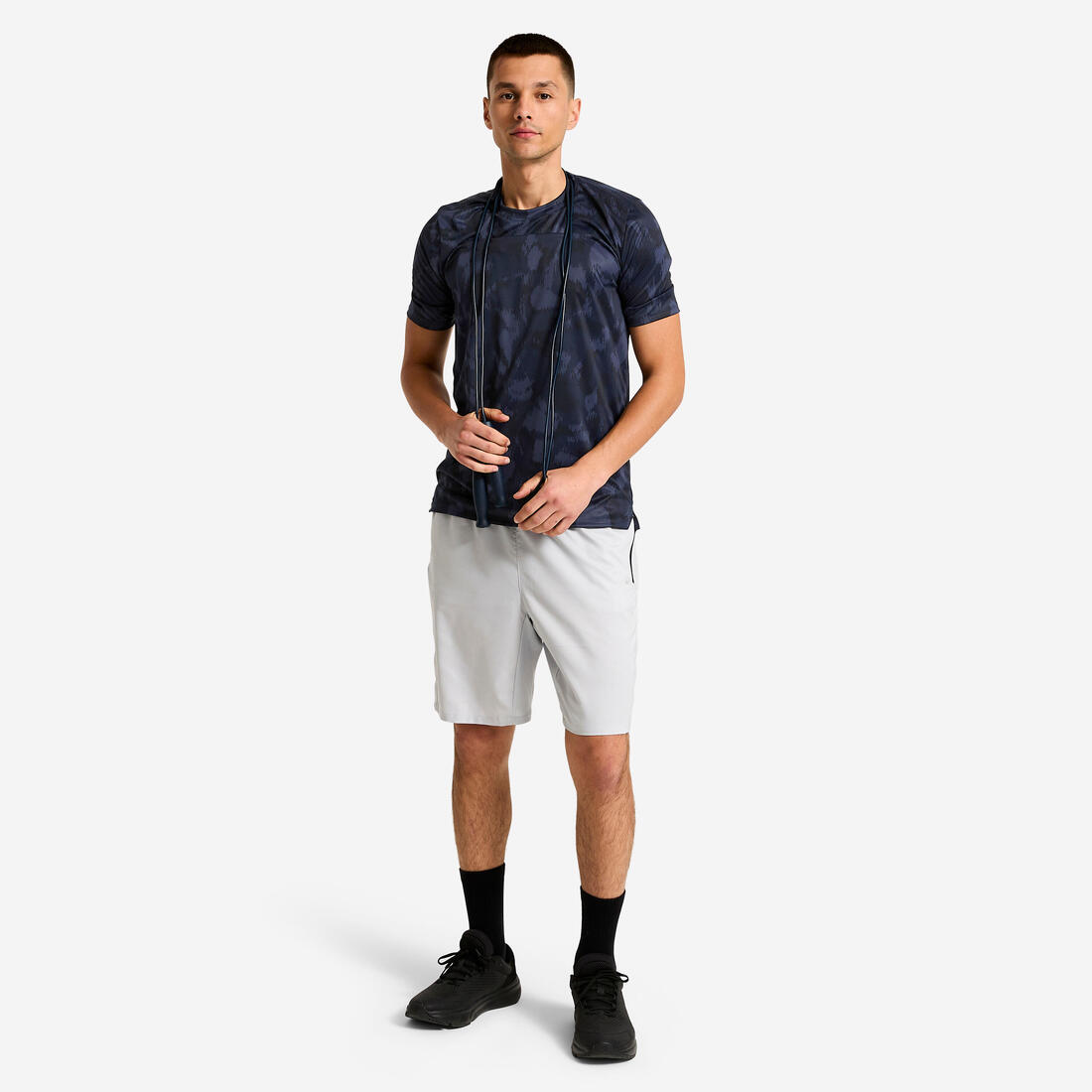 T-shirt de fitness manches courtes respirant col rond homme