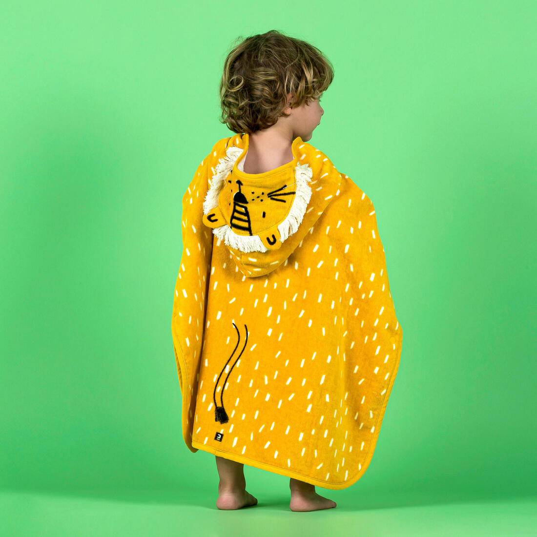 Poncho de bain coton bébé - lion