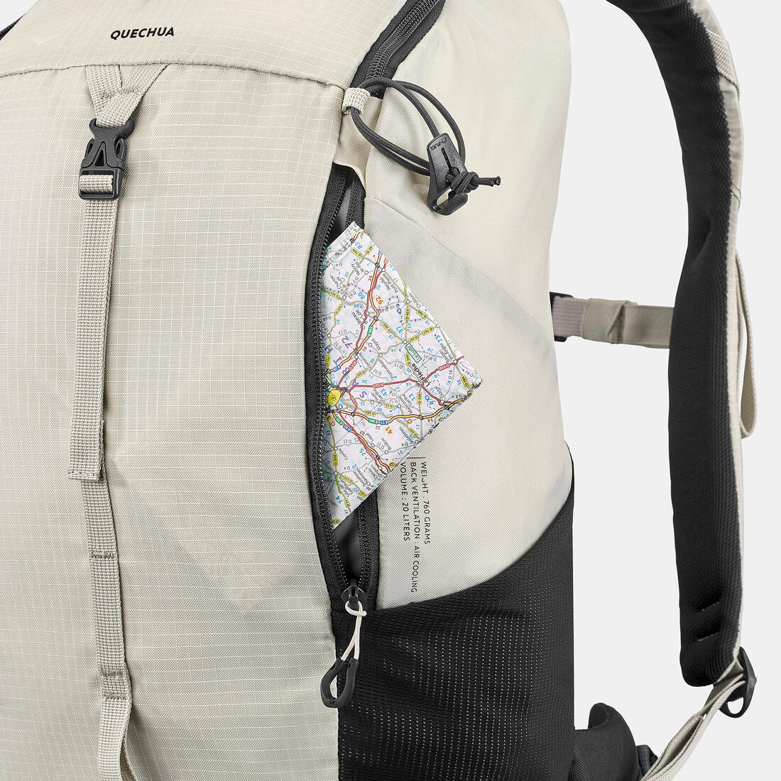 Sac à dos de randonnée montagne 20L, MH100 noir