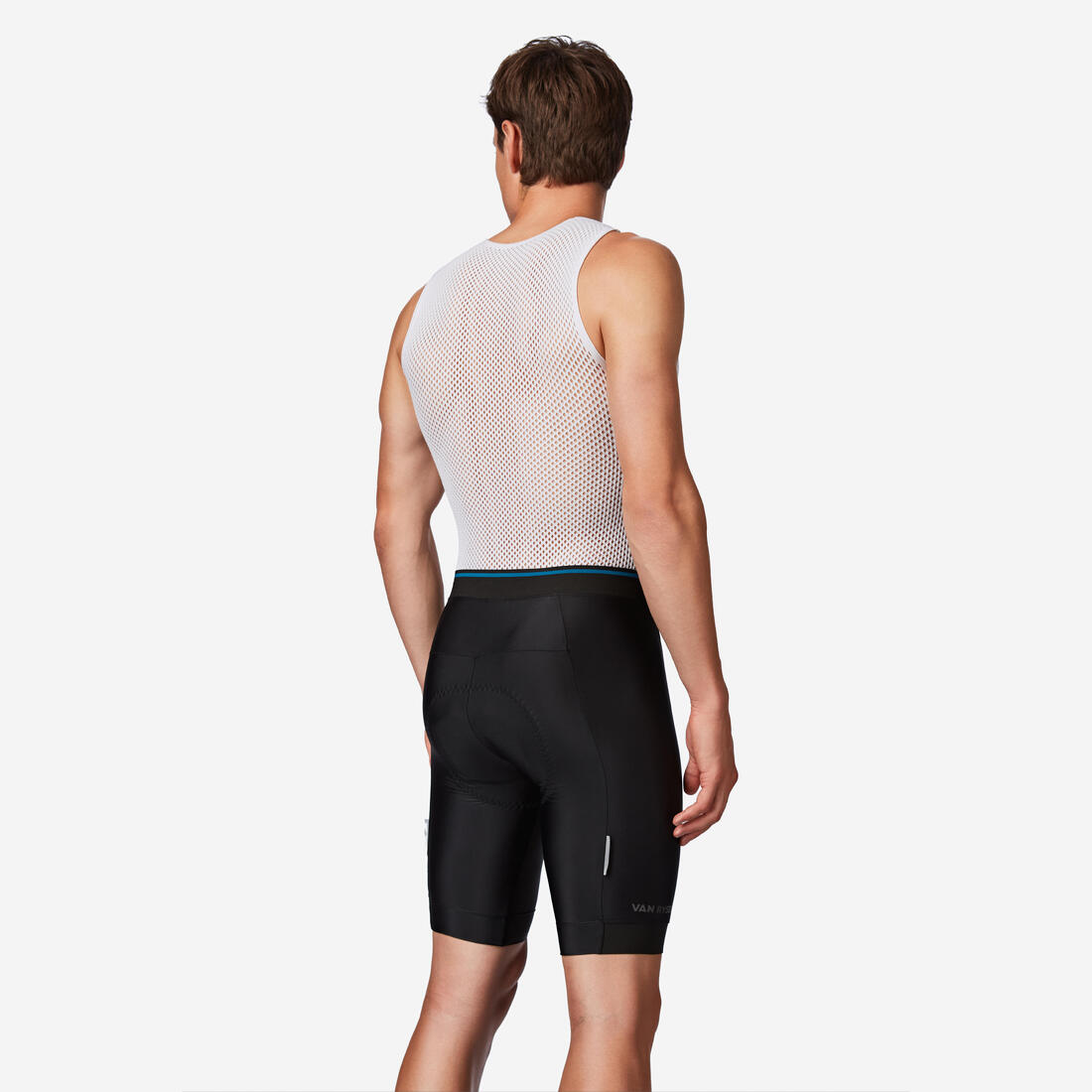 Cuissard court de vélo de route sans bretelles homme, Discover noir