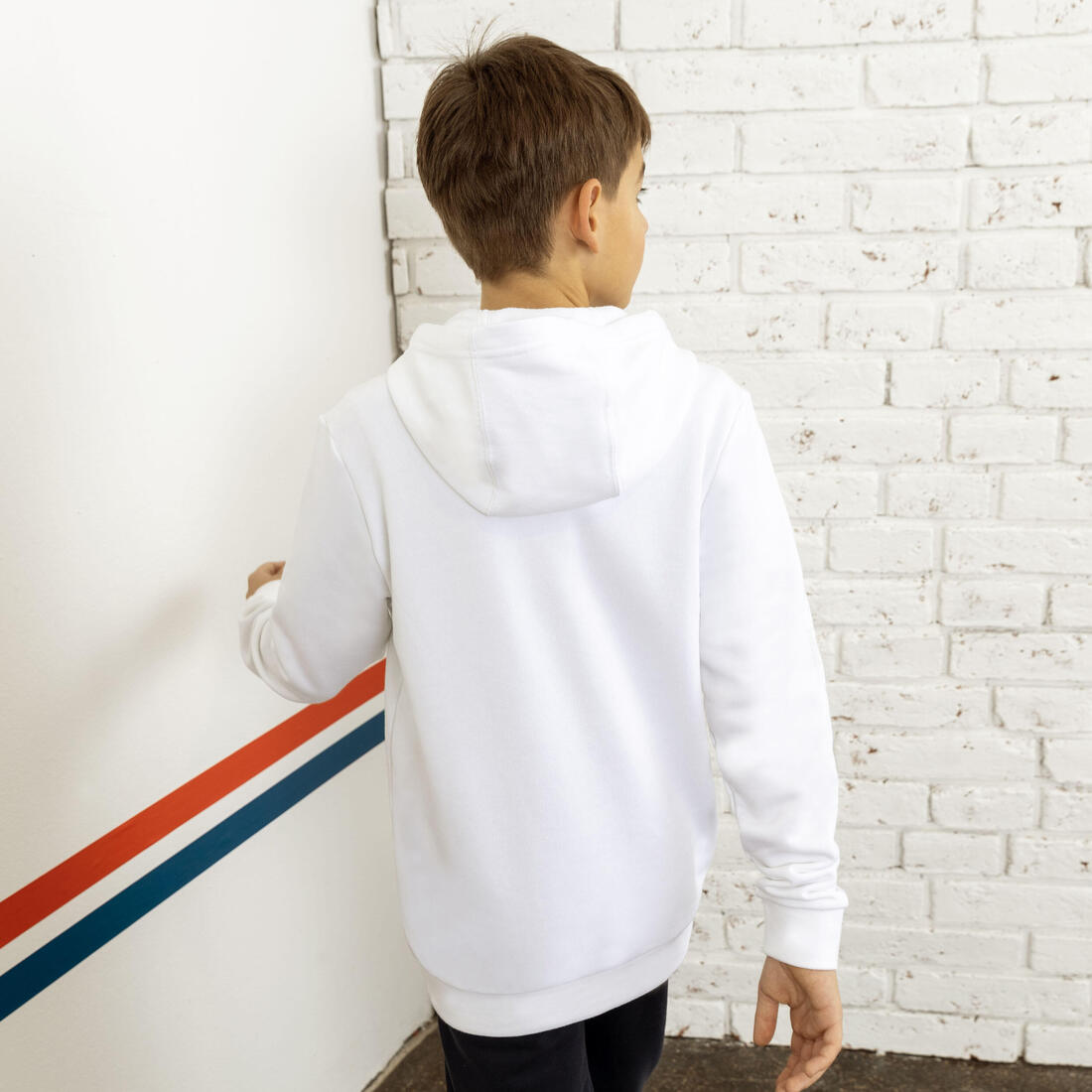 Sweat-shirt à capuche adidas enfant blanc