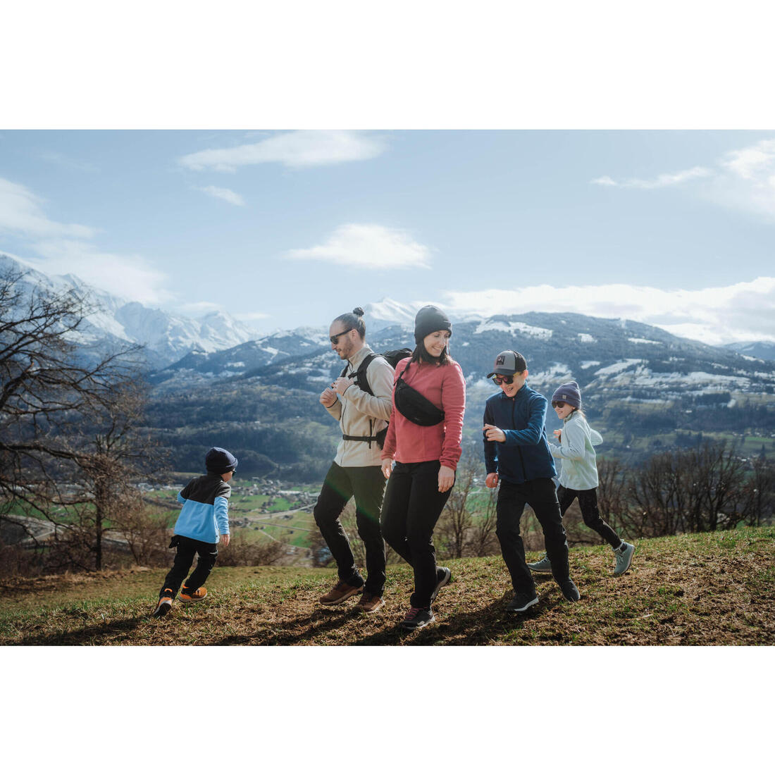 Polaire de randonnée montagne femme, MH100 demi zip