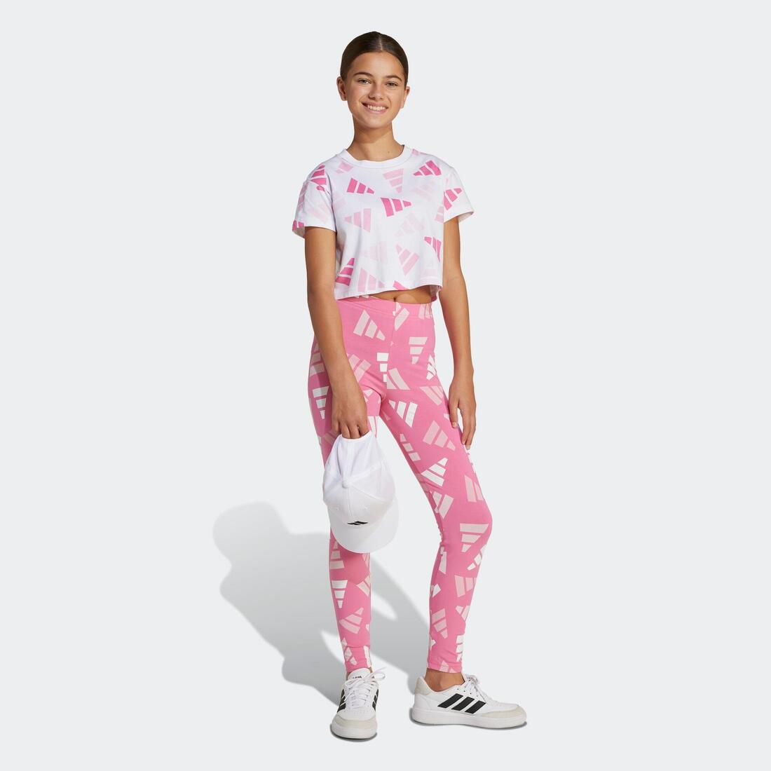T-shirt en coton pour fille, blanc et rose