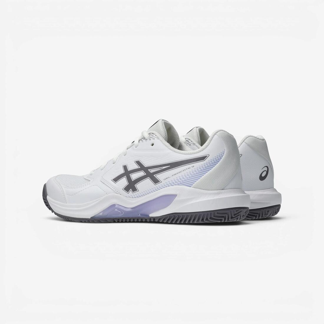 Chaussures de tennis terre battue femme, Asics Gel Dedicate 9 blanc