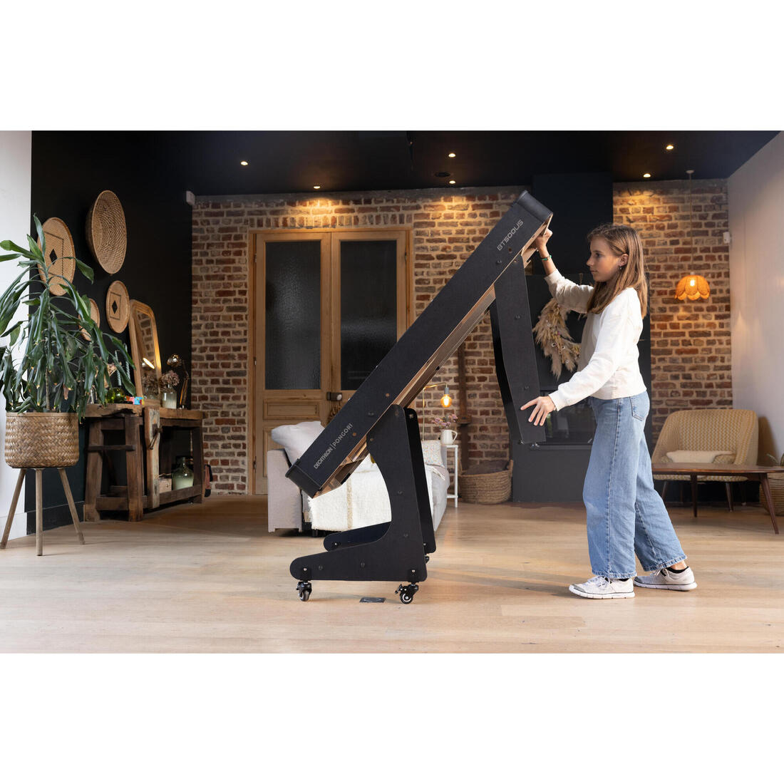 Table de billard pliable américain - BT 500 US tapis gris