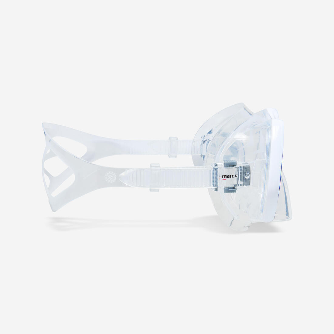 Masque snorkeling et plongée Mares Ridley, transparent blanc/bleu