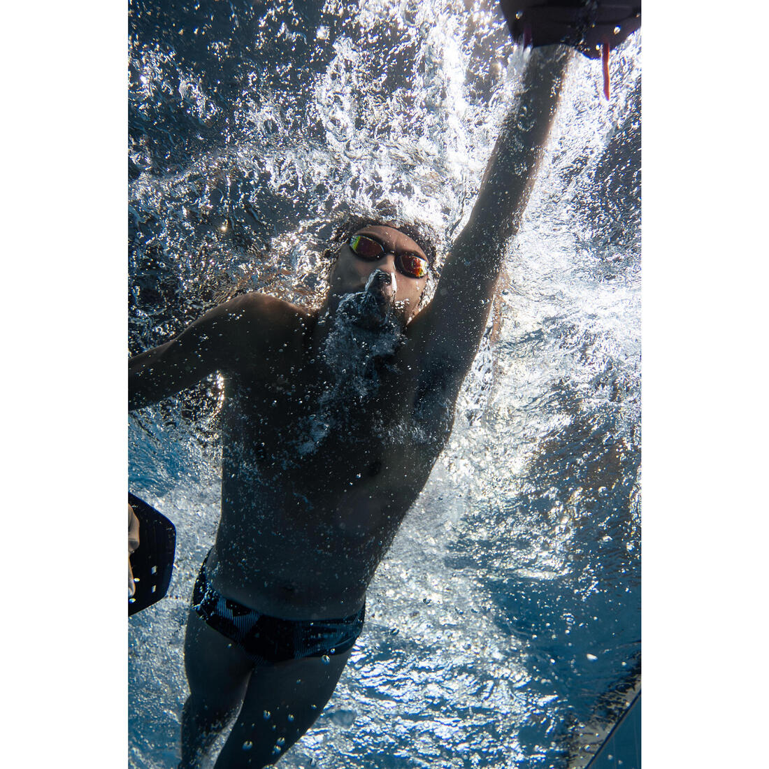 PLAQUETTES DE NATATION 900 L NOIR ROUGE