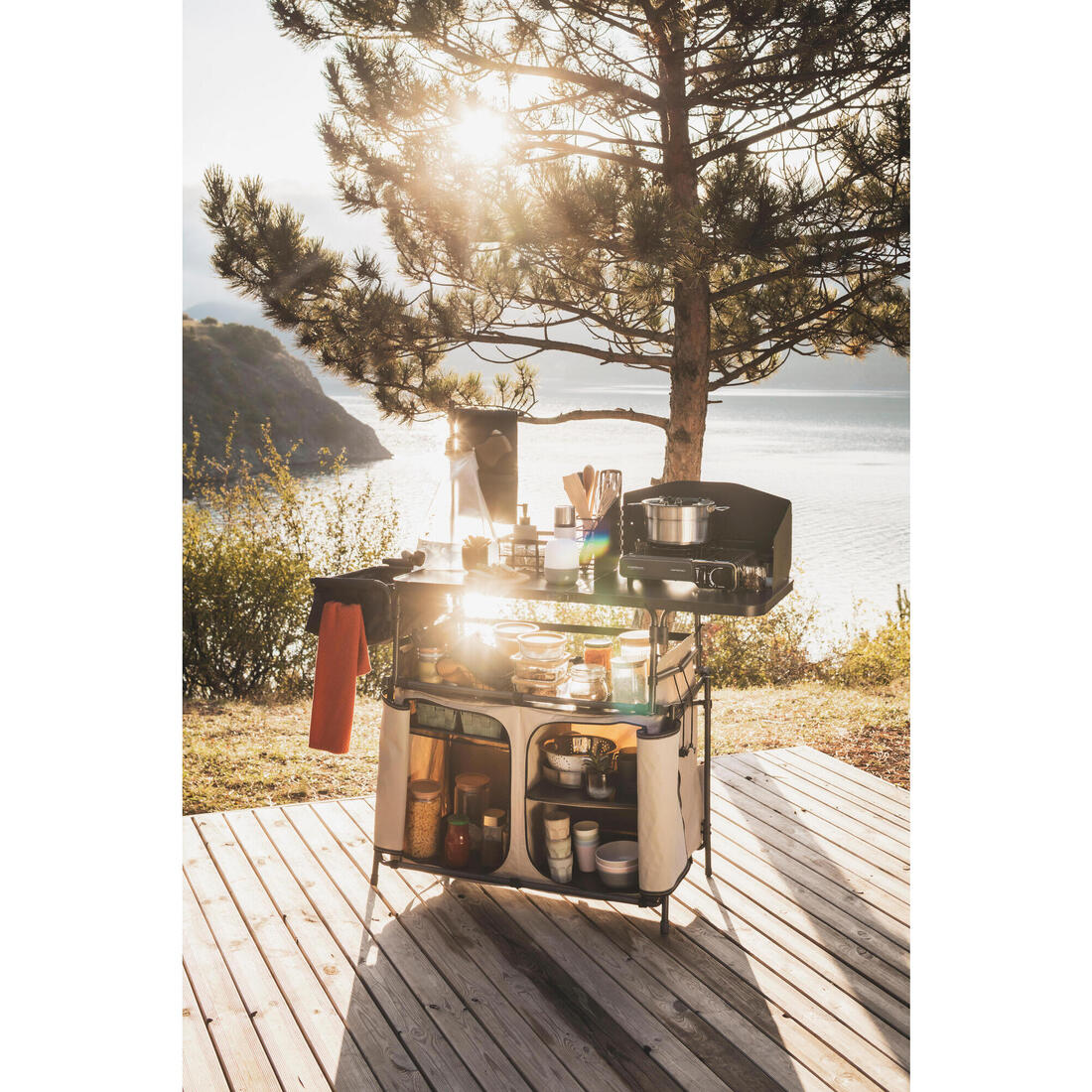 Popote 4 personnes de camping en acier inox + anti-adhésif