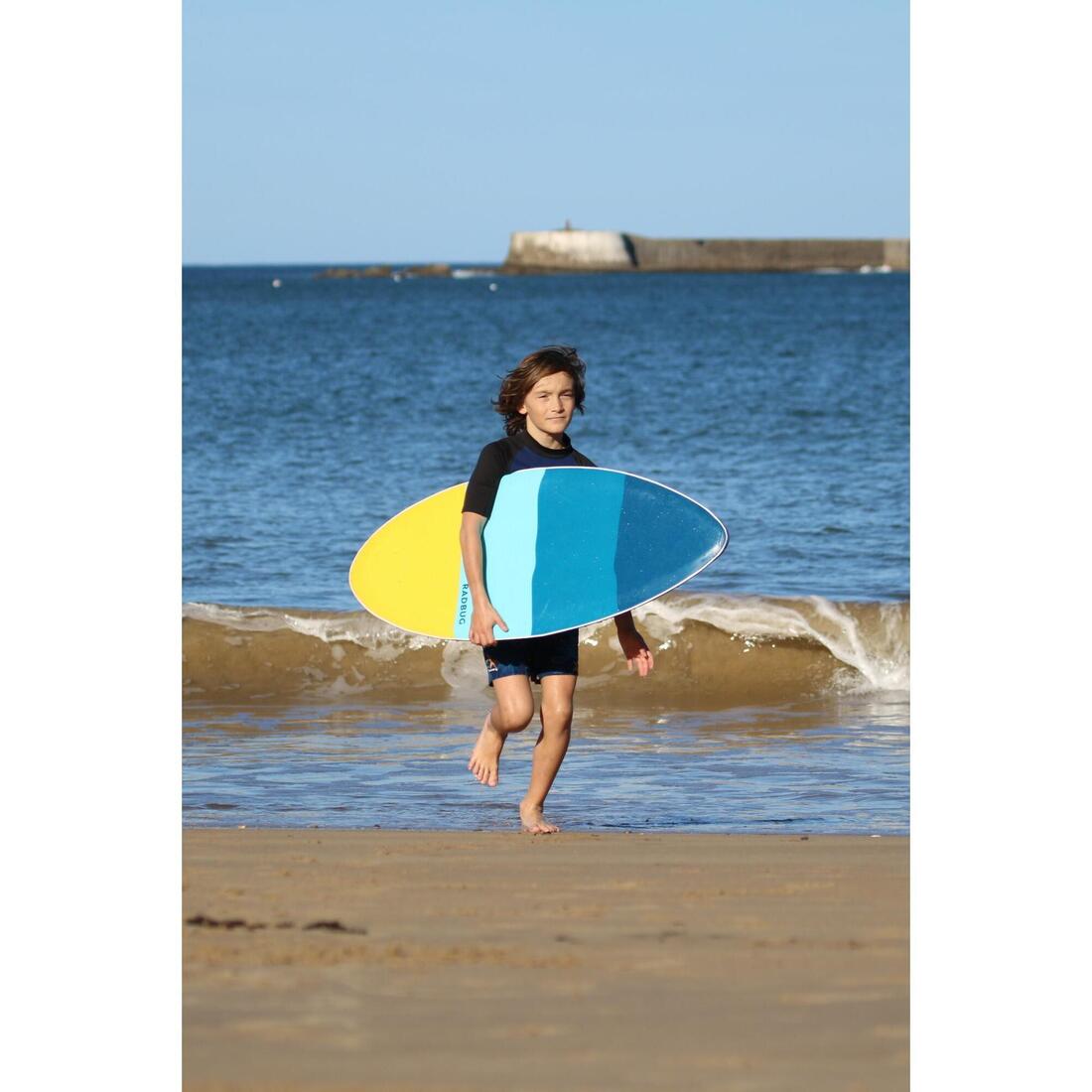 Skimboard enfant - 500 mousse bleu turquoise jaune