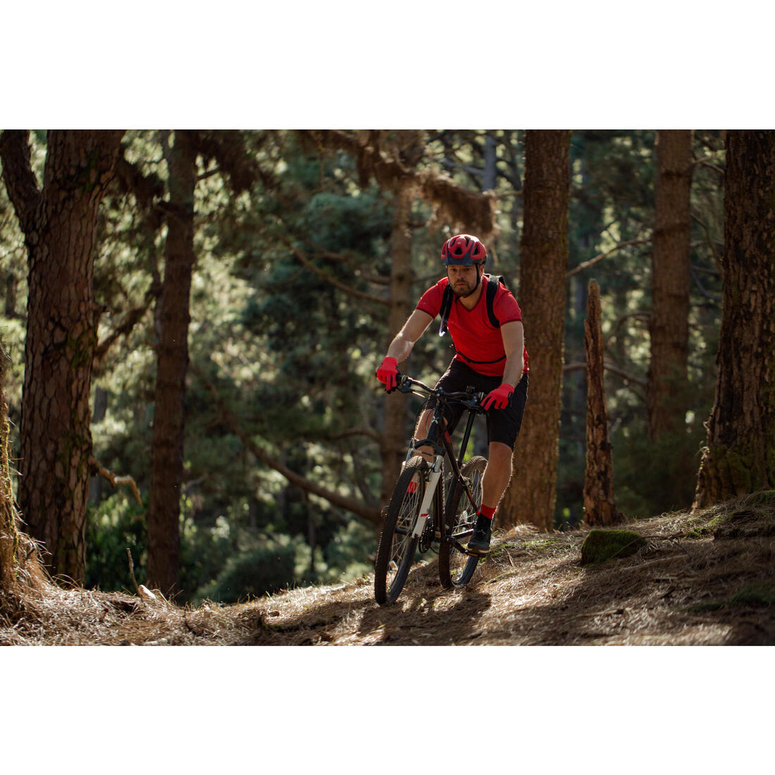 MAILLOT MANCHES COURTES VTT ST 100 HOMME BLEU