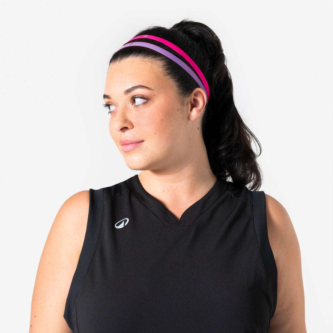 LOT BANDEAUX CHEVEUX DE BASKETBALL FEMME NOIR MENTHE