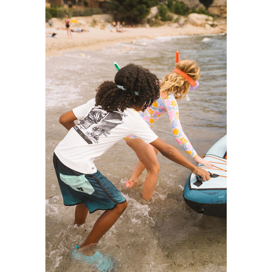 Kit plongée masque anti-buée et tuba valve snorkeling, 100 enfant