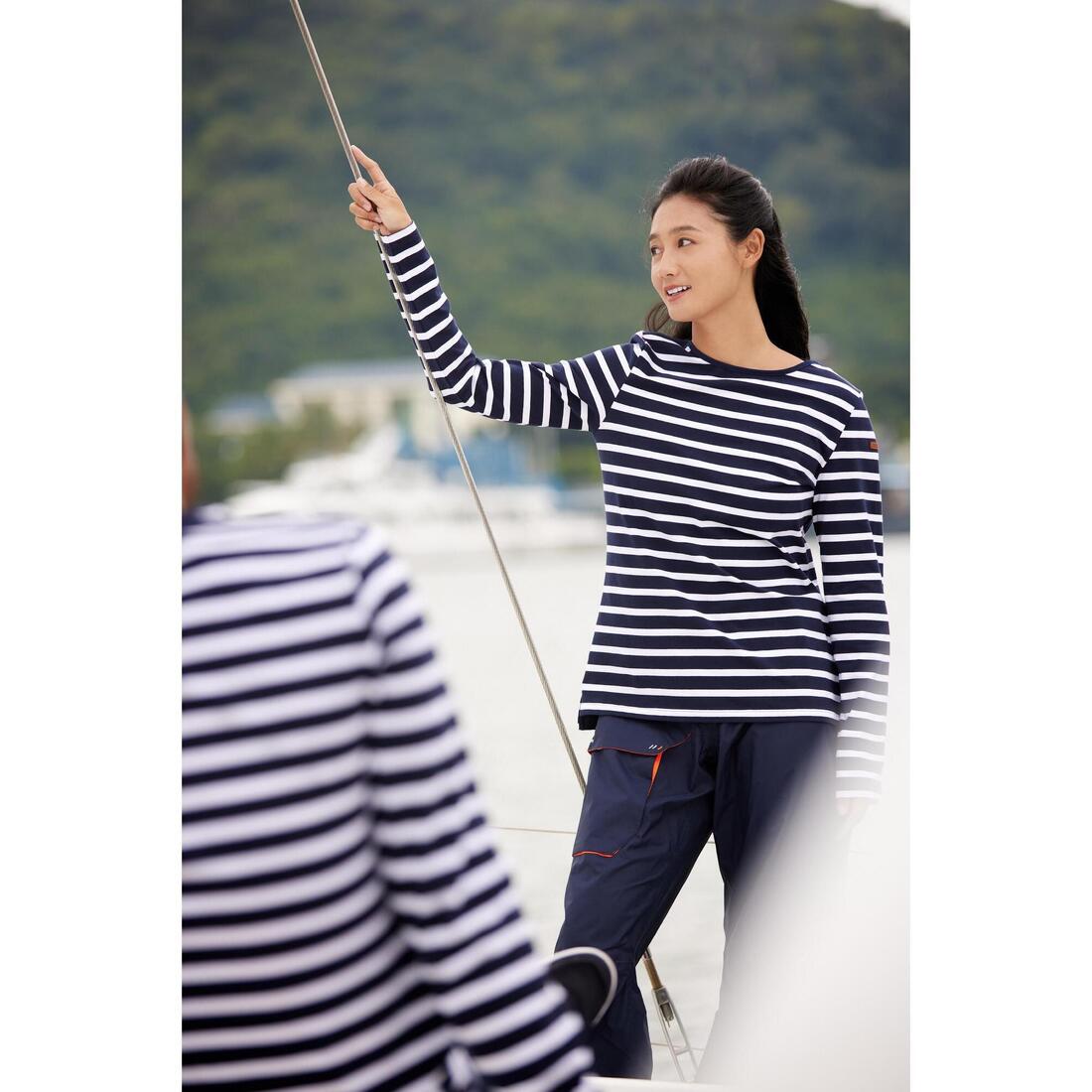 T-Shirt Manches longues - marinière de voile femme Sailing 100