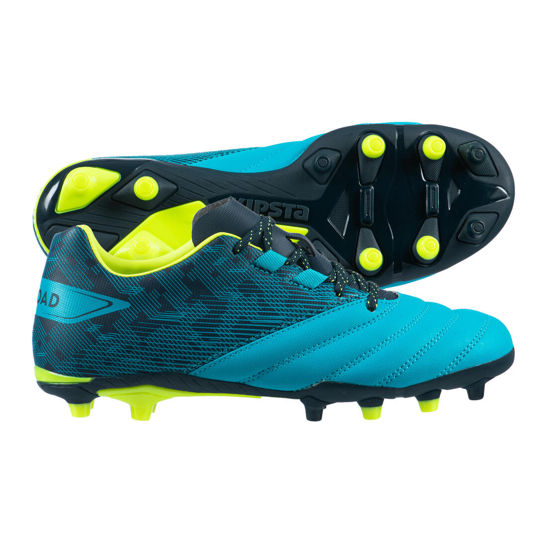 CHAUSSURES DE RUGBY MOULÉES TERRAIN SEC R500 ENFANT bleu indigo