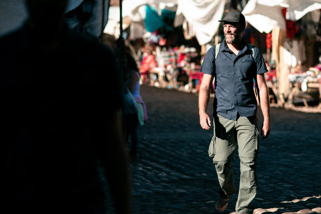 Pantalon cargo de randonnée modulable homme, TRAVEL 500 Modul
