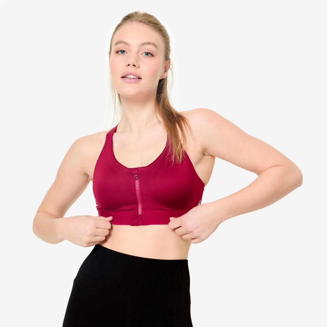 Brassière zippée avec coques maintien fort Femme