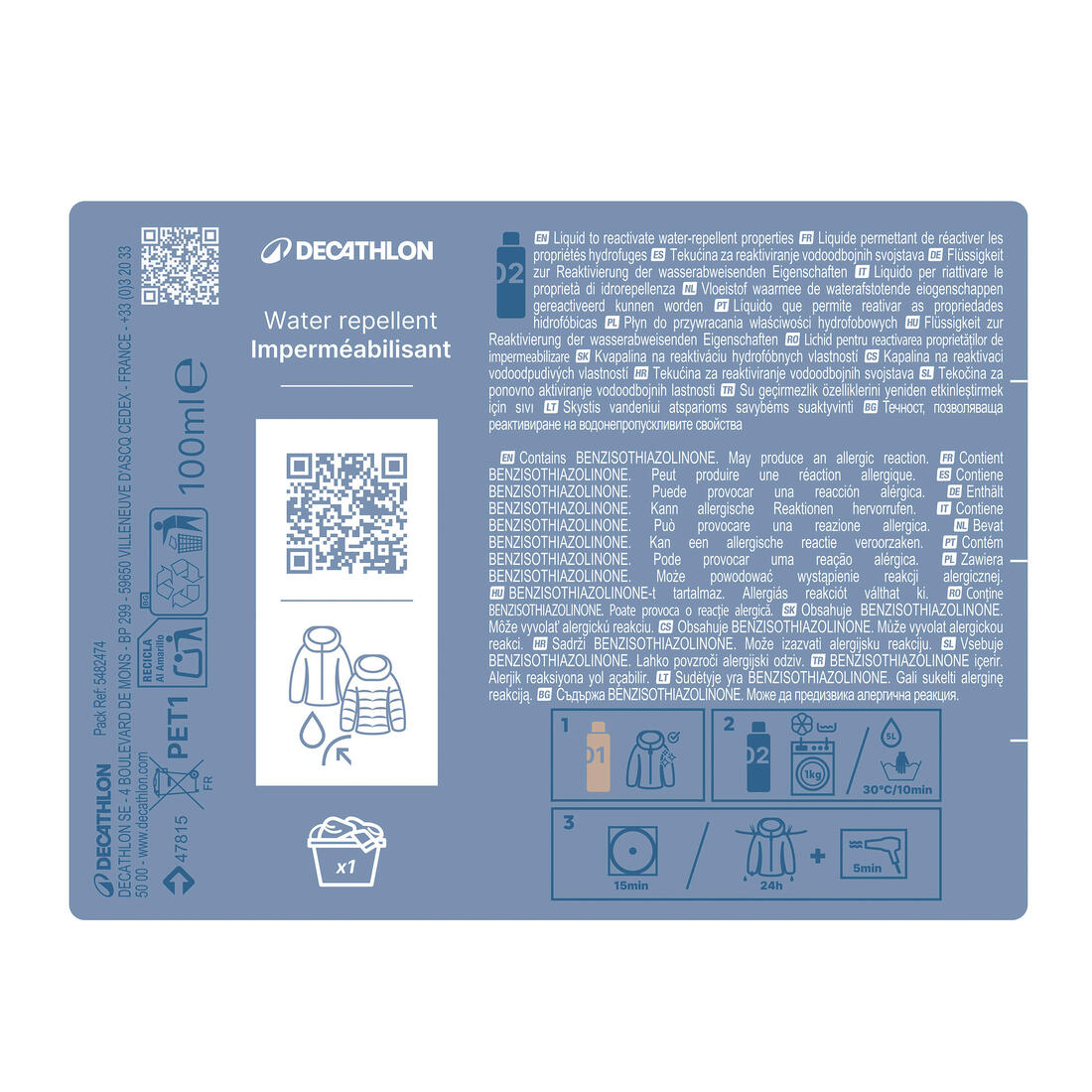 Kit d'entretien lessive et réimperméabilisant, 2 x 100 ml