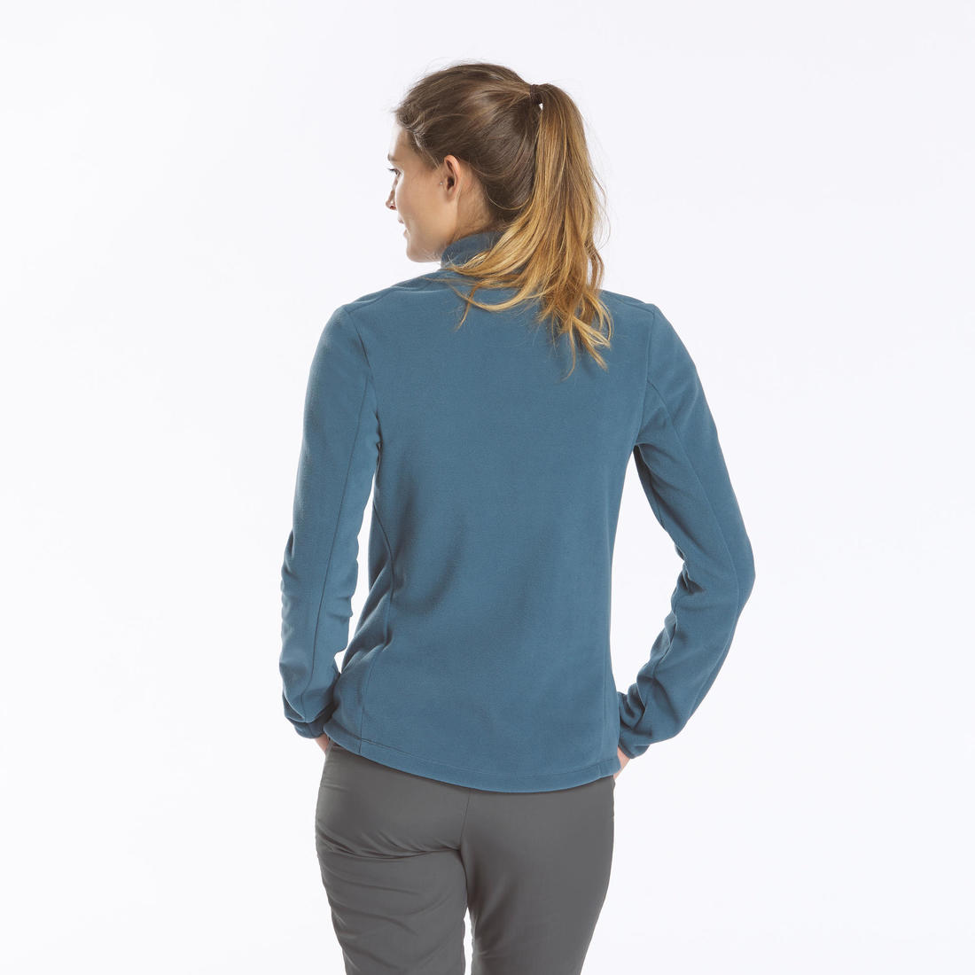 Polaire de randonnée montagne femme, MH100 demi zip