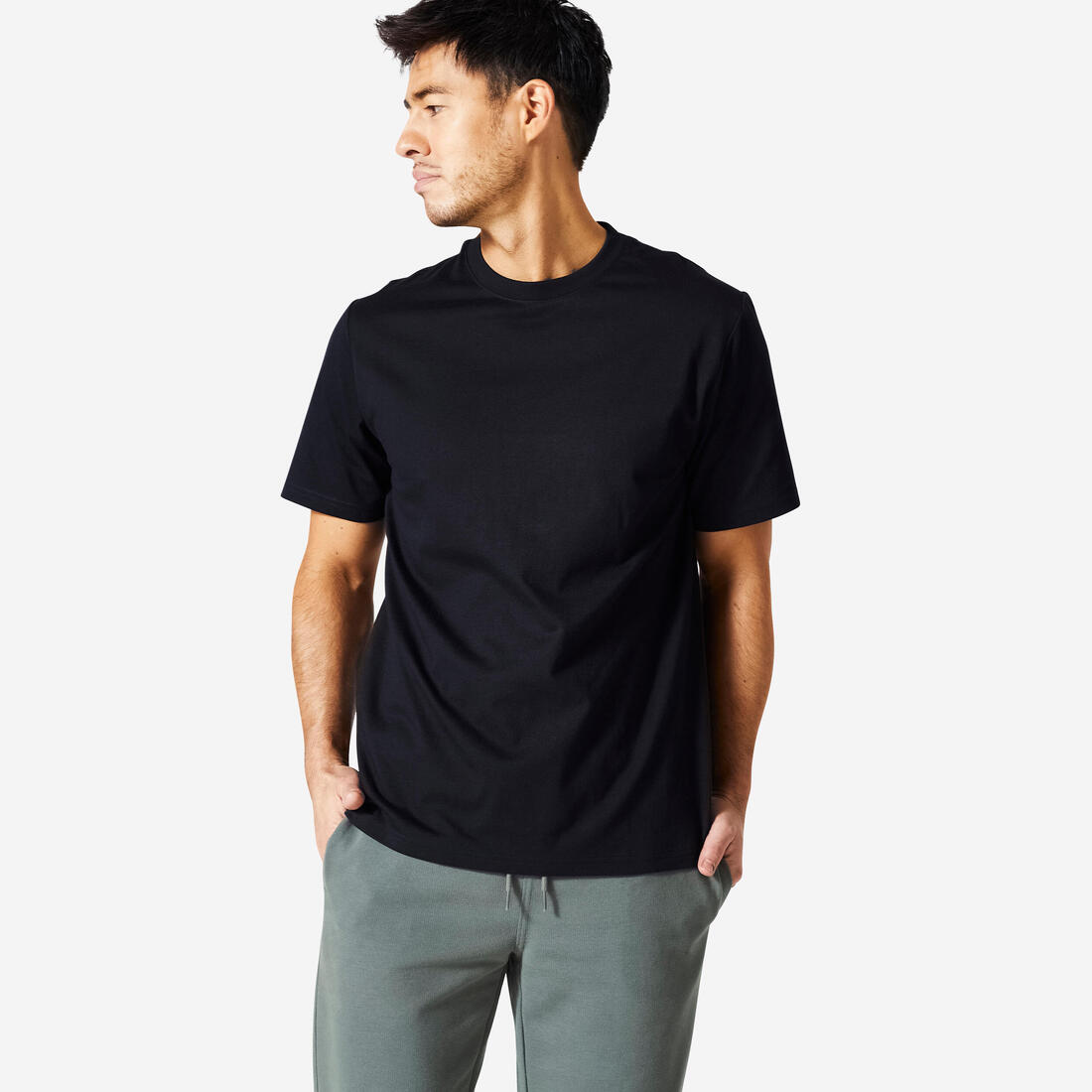 T-shirt fitness homme col rond manches courtes